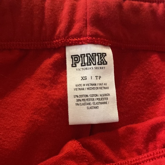 PINK VICTORIA’S SECRET RED SWEATPANTS - Size S - Picture 2 of 5